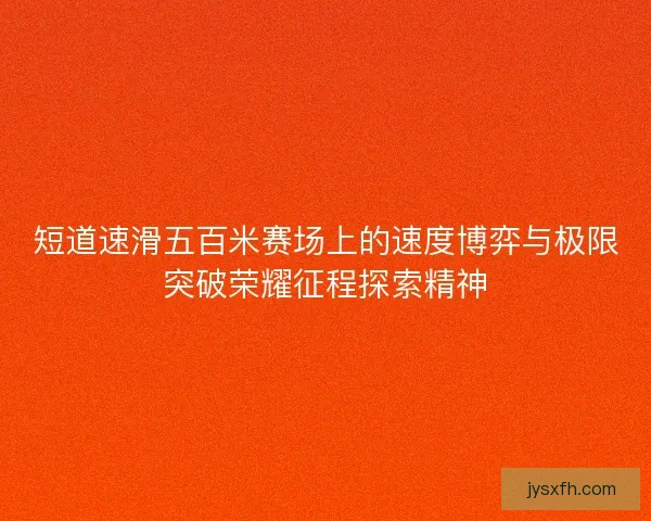 短道速滑五百米赛场上的速度博弈与极限突破荣耀征程探索精神